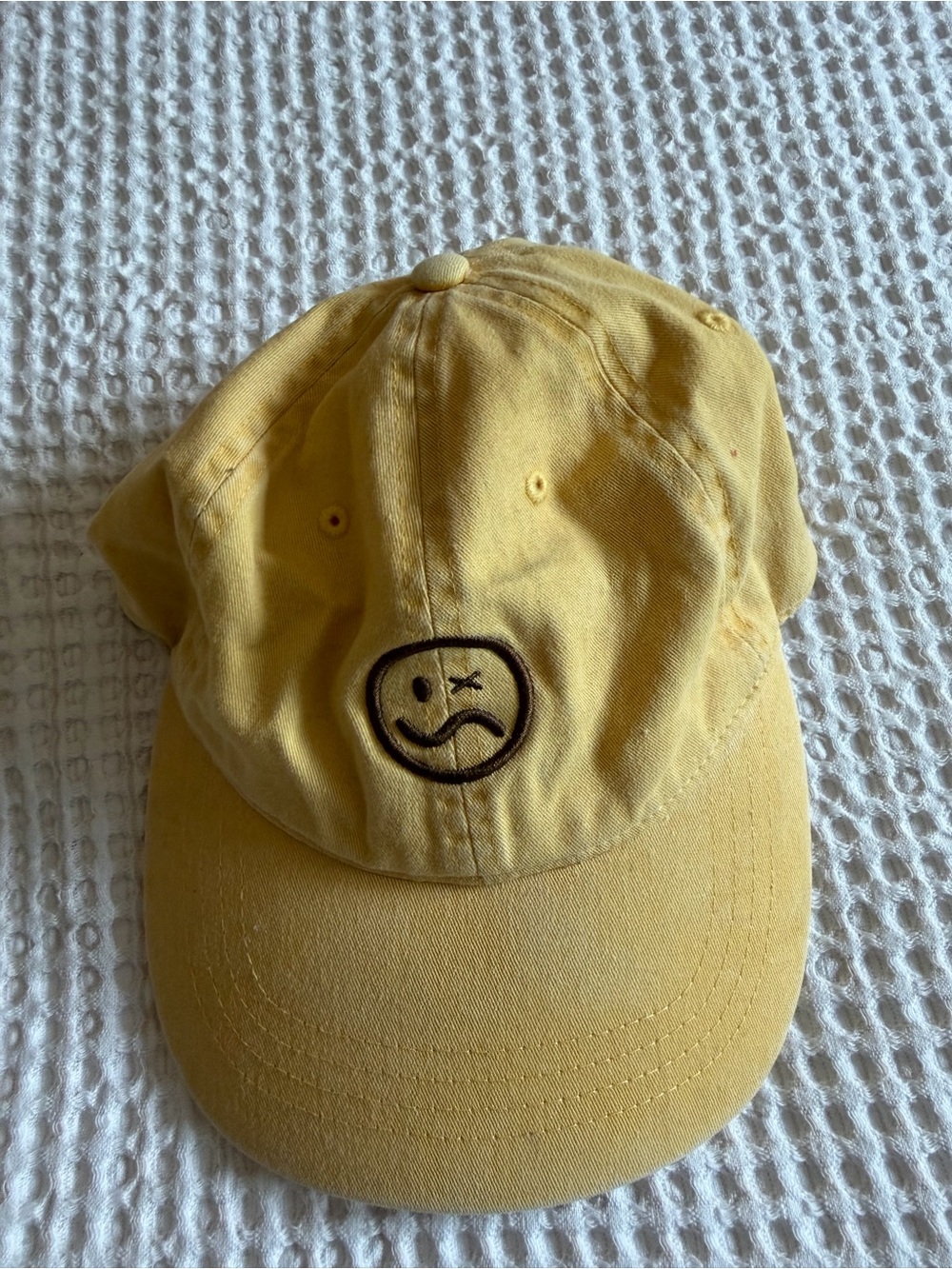 Yellow Sun Bum Smile Emoticon Cap
